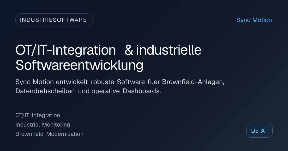 Industriesoftware & OT/IT-Integration | Sync Motion